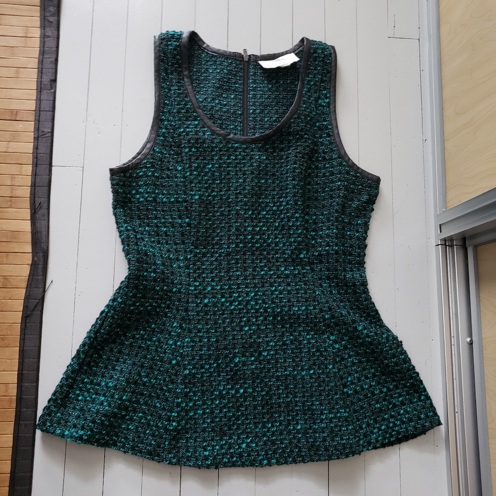 MADISON MARCUS Tweed Peplum Top